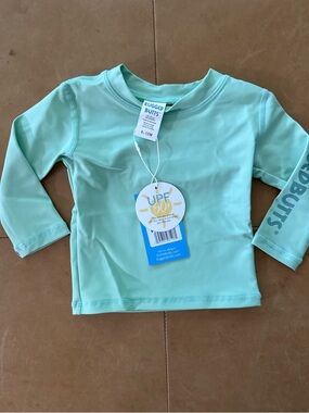 Rugged Butts Mint Long Sleeve Rash Guard 6-12M NWT